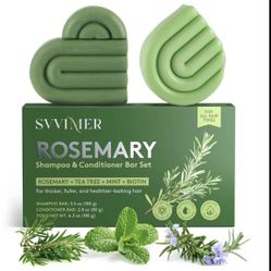 Svvimer Shampoo Bars and Conditioner Set - Rosemary Biotin Shampoo for Hair Growth - Strengthening,