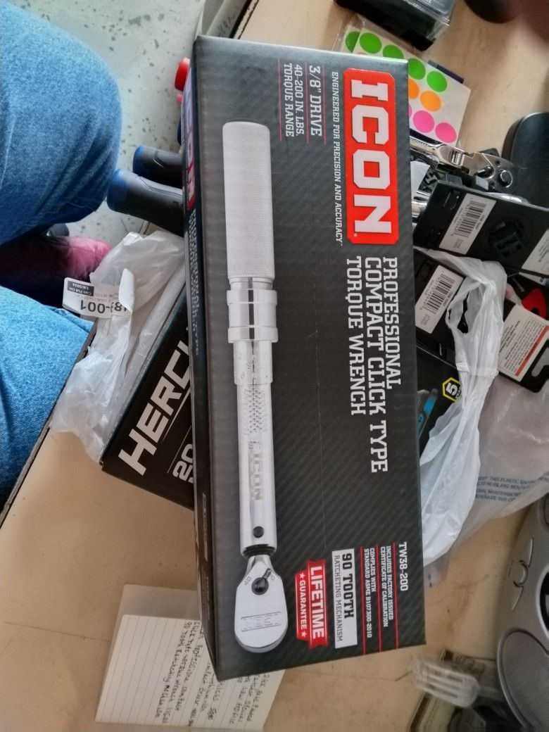 Icon Professional  Compact Click type torque Wrench 90 Tooth Ratcheting Mechanism