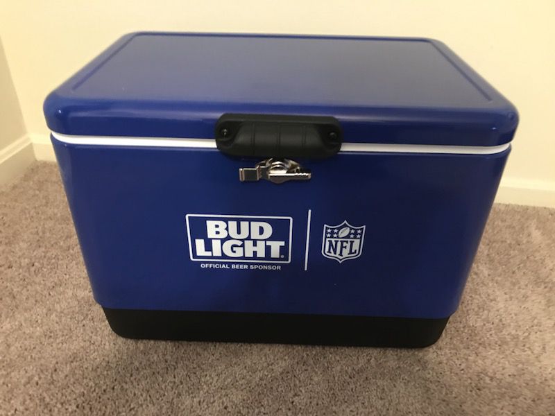 Bud light Coleman cooler stainless steel new
