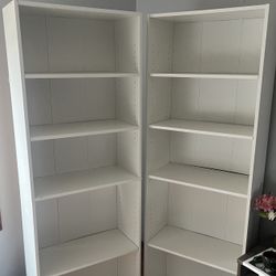 Two White Bookshelves 