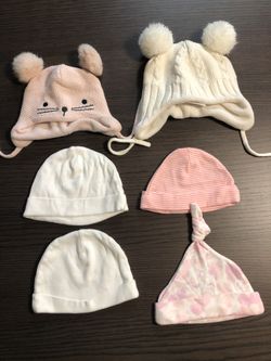 Baby girl hats 0-3 months old
