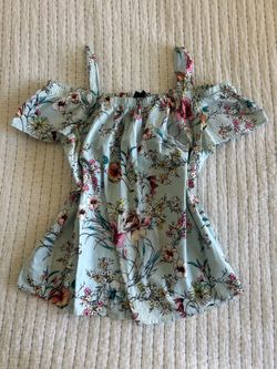 Bobeau Floral Cotton Off-the-Shoulder Top