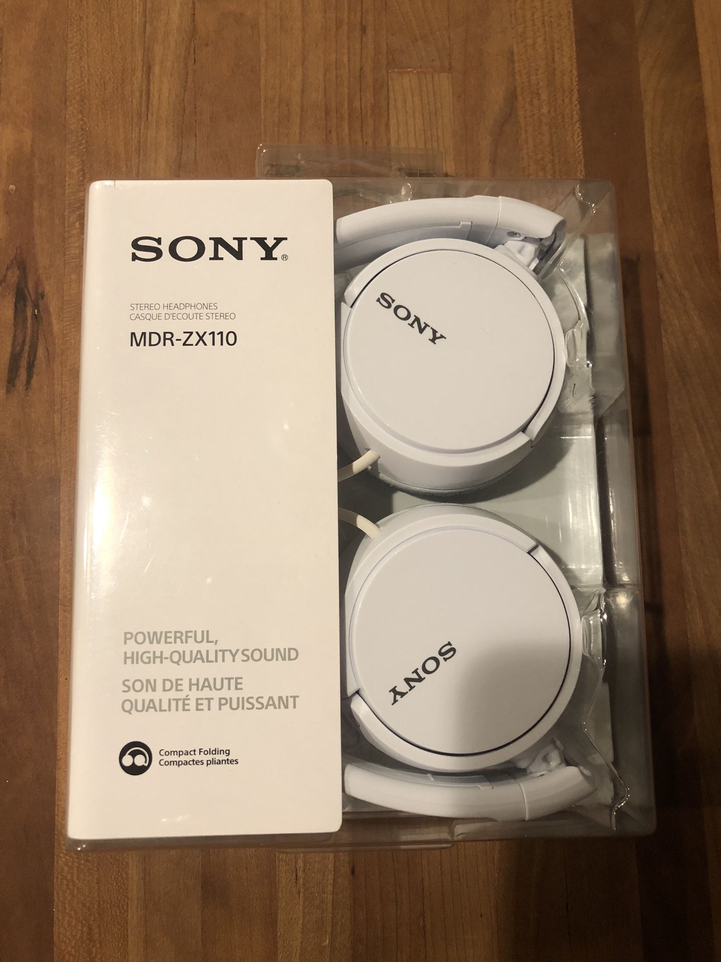 Sony White Stereo Headphones MDR-ZX110 Sealed Box