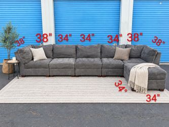 Thomasville Gray Modular Sectional Couch Sofa