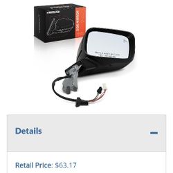 Lot # ER3733: A-Premium Passenger Side Power Door Mirror - Compatible with Jeep Renegade 2015-2022 - Heated Manual Folding Black Outside Rear View Mir