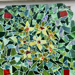 Artisan made stain glass, mosaic window decor