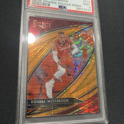 2019 PANINI SELECT RUSSELL WESTBROOK NEON ORANGE PULSAR PRIZM #275 MINT 9