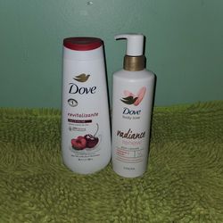 1 Dove Revitalizante Cherry & Chia Milk 20oz/1 Dove Radiance Renew Body Cleanser 17.5oz