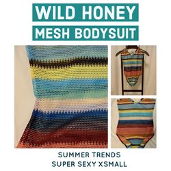 Sexy XSmall Knitted Multicolored Bodysuit