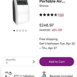 Shinco 2 Portable Air Conditioner 8000 BTU Brand New In Box