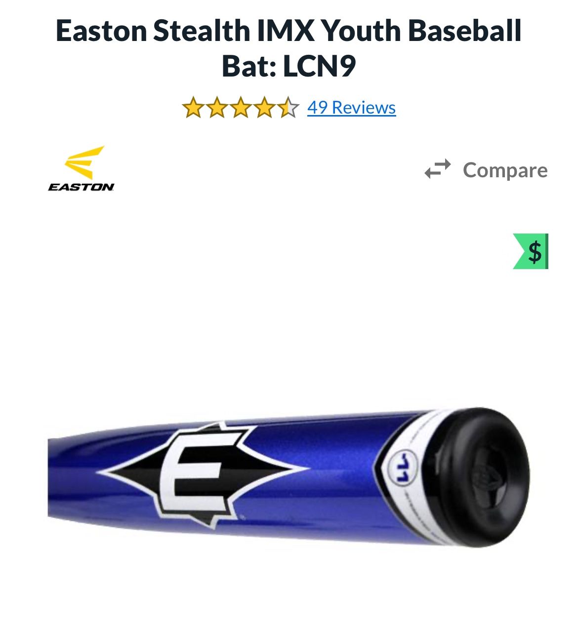 Easton stealth Youth Bat