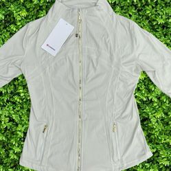 Lululemon Define Jacket White with Gold Zipper
