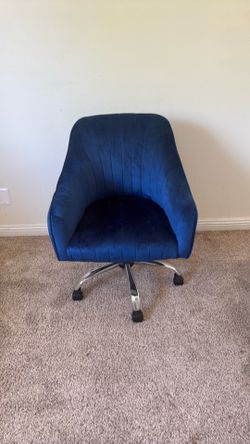 Blue Velvet Desk Chair