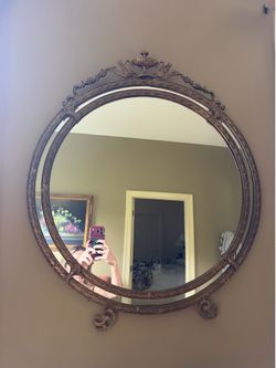 Large Ornate Round Mirror