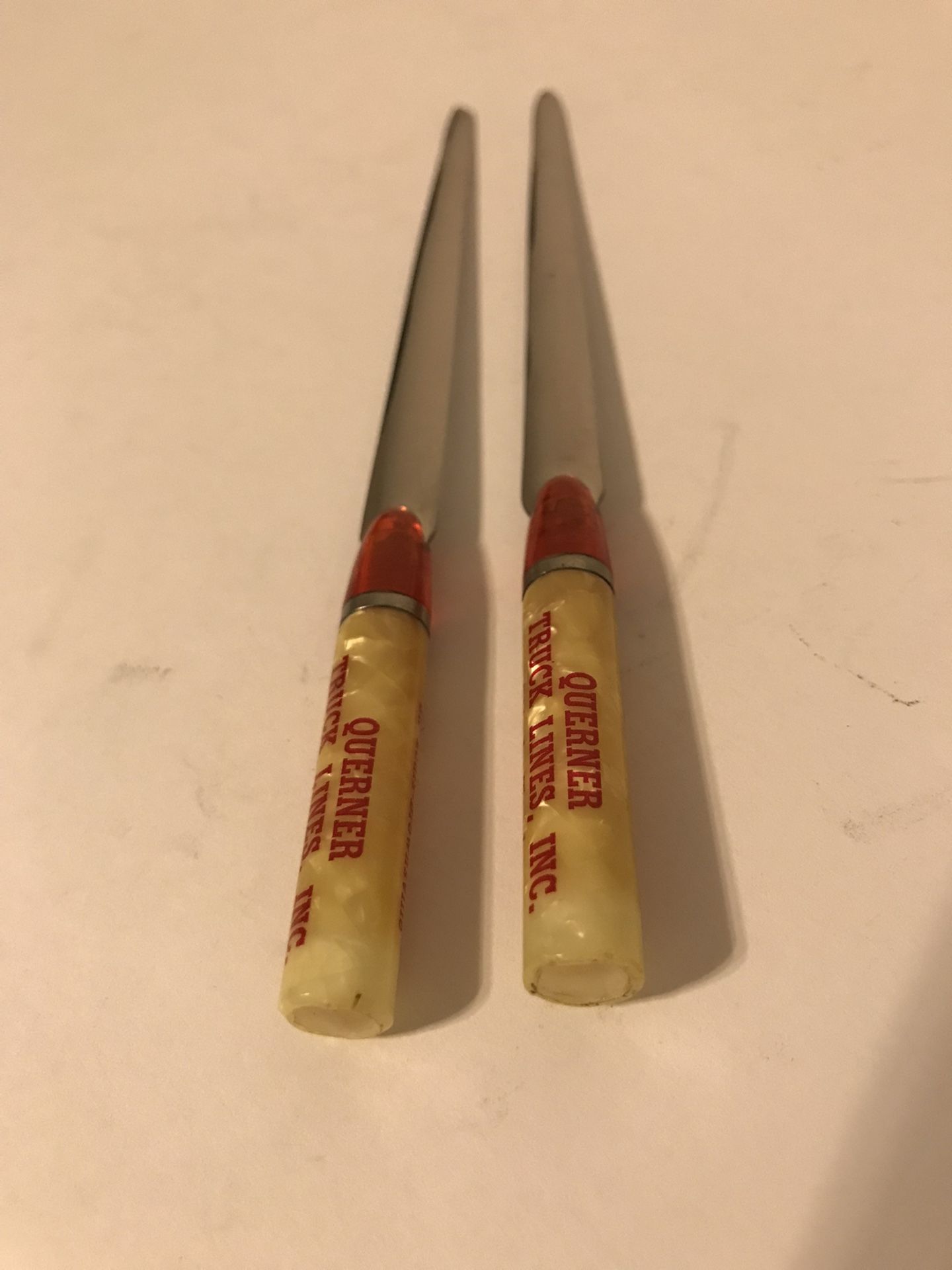 Set of 2 Vintage Querner Truck Lines Letter Openers in Excellent Used Condition