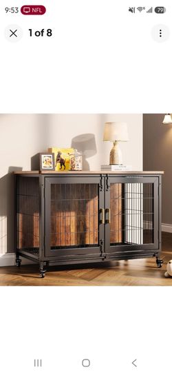 Garvee 37.5" Heavy Duty Dog Crate Furniture with Durable Steel Frame,