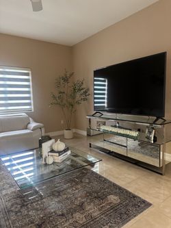 Mirrored tv console and coffee table
