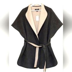 NEW J.CREW Contrast cape jacket in double-faced wool Cape Jacket Coat S NWT