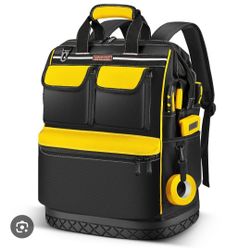 Tool Backpack Bag Heavy Duty, Wide Mouth Electrician Backpack for Men