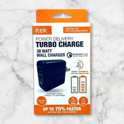 💫 itek 38Watts Wall Charger Fast Charging Block Foldable Plug💫