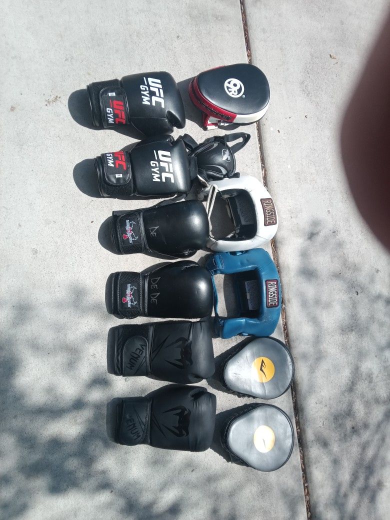 Boxing Gloves, Headgear, Punch Pads, Cup Name Brands