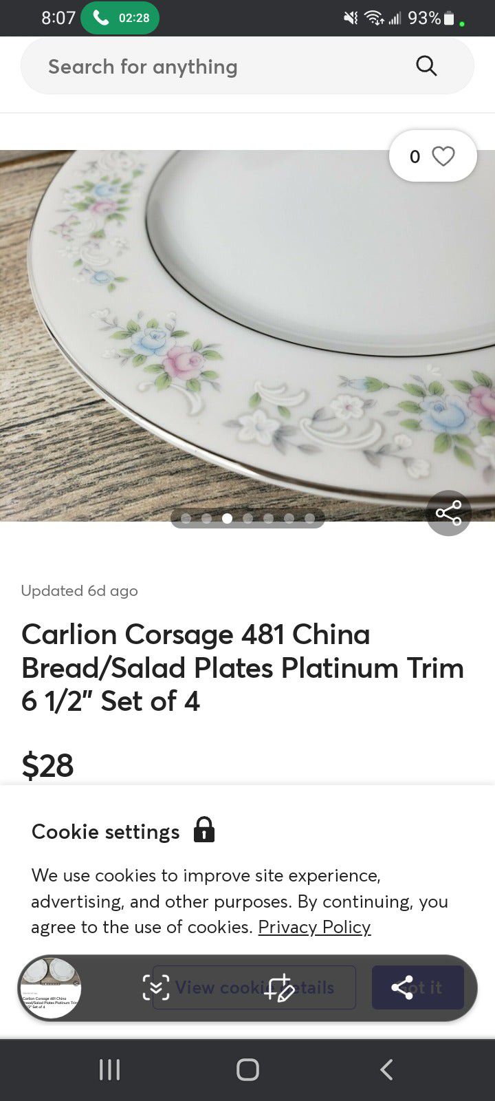 Carlion Corsage Plates 4 Set