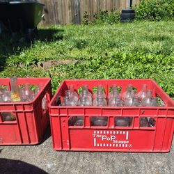 Pop Shoppe Glass Bottles With Original Cases