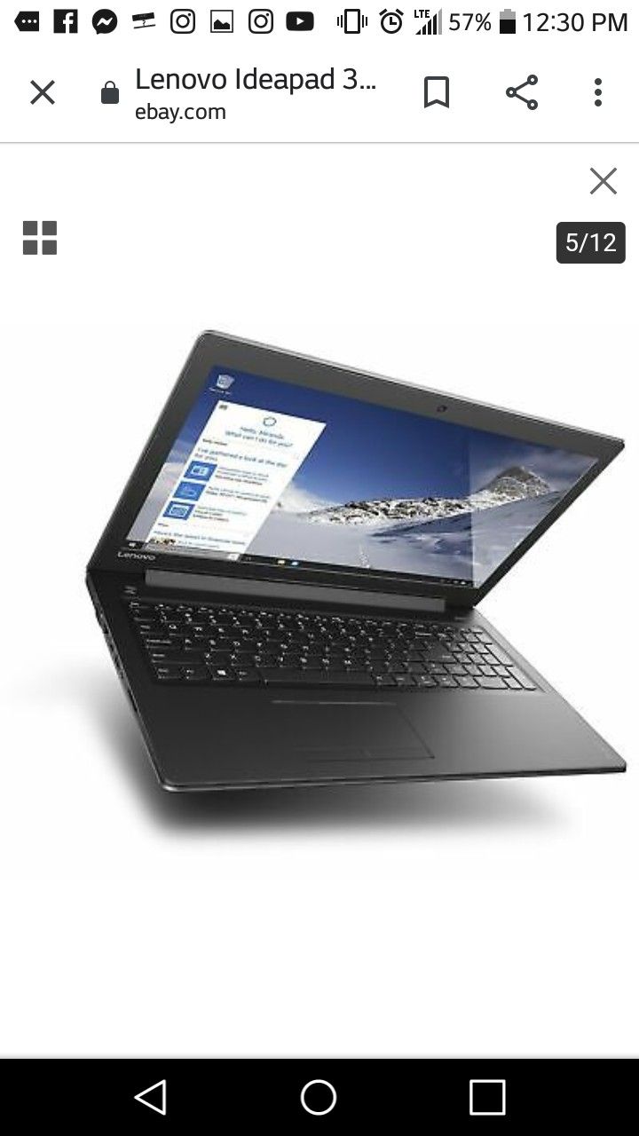 Lenovo 15.6 inch laptop core i3 7th gen