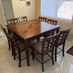High-Top Breakfast Table with 8 Chairs