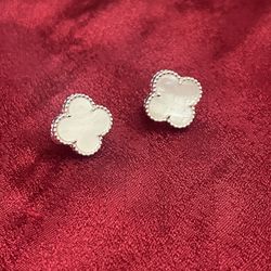 Motif Shape Mother Of Pearl Earrings In Sterling Silver 