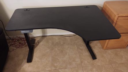 Black, Sit or Stand Desk with Electric Motor Adjustable Height