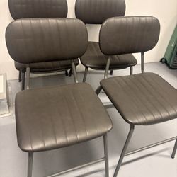 Four Gray Modern Chairs
