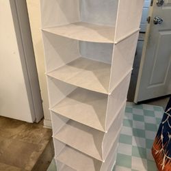 6 Tier Fabric Closet Clothes Organizer White