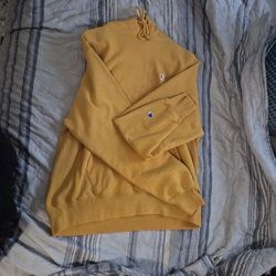 yellow champion hoodie 