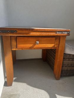 Solid wood side table