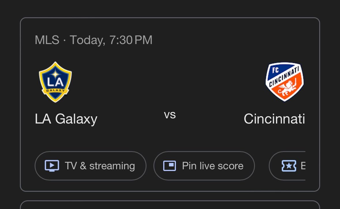 Galaxy Tickets Soccer Game