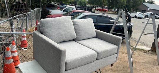 Gray Fabric Loveseat Sofa