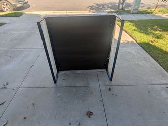 Black Wood and Metal Side Table