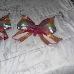 Vibrant Sequin Butterfly Crop Top