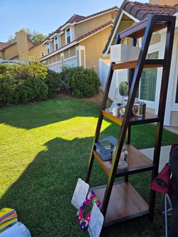 5-Tier Ladder Bookshelf Dark Brown