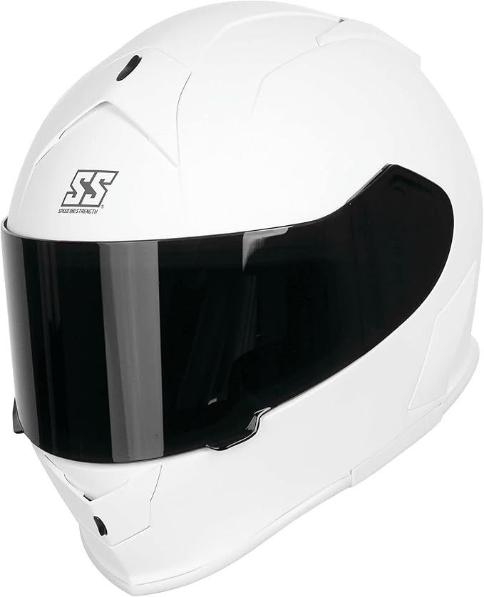 Speed and Strength SS900 Solid Speed Motorcycles Helmet Unisex, Matte White, XS