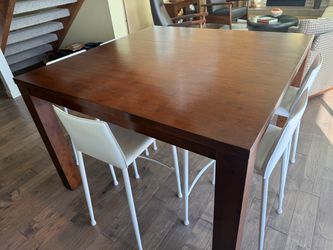 Dania 54” square dining table with 8 chairs and protective pads