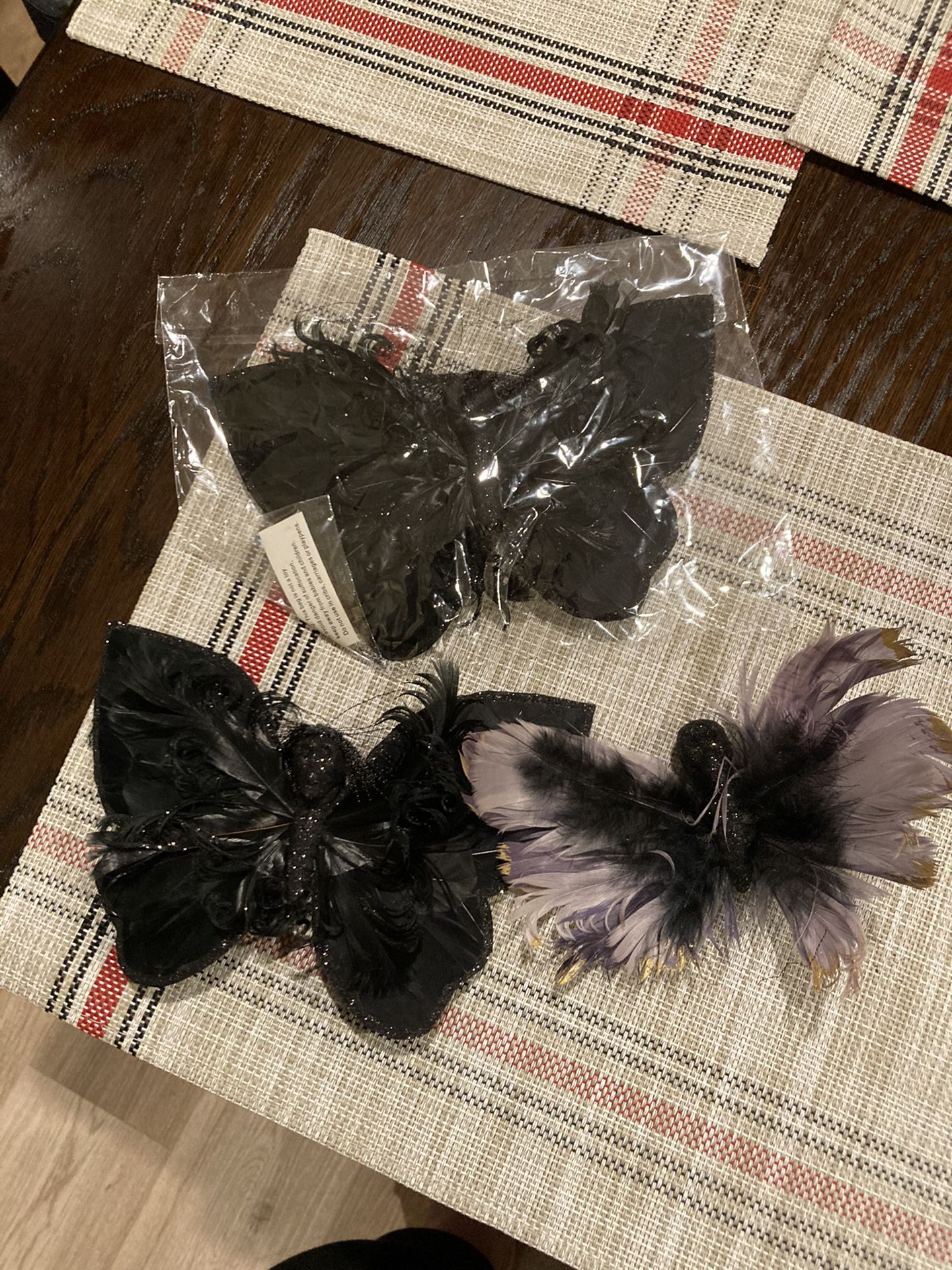 3 New Skull Black Butterflies