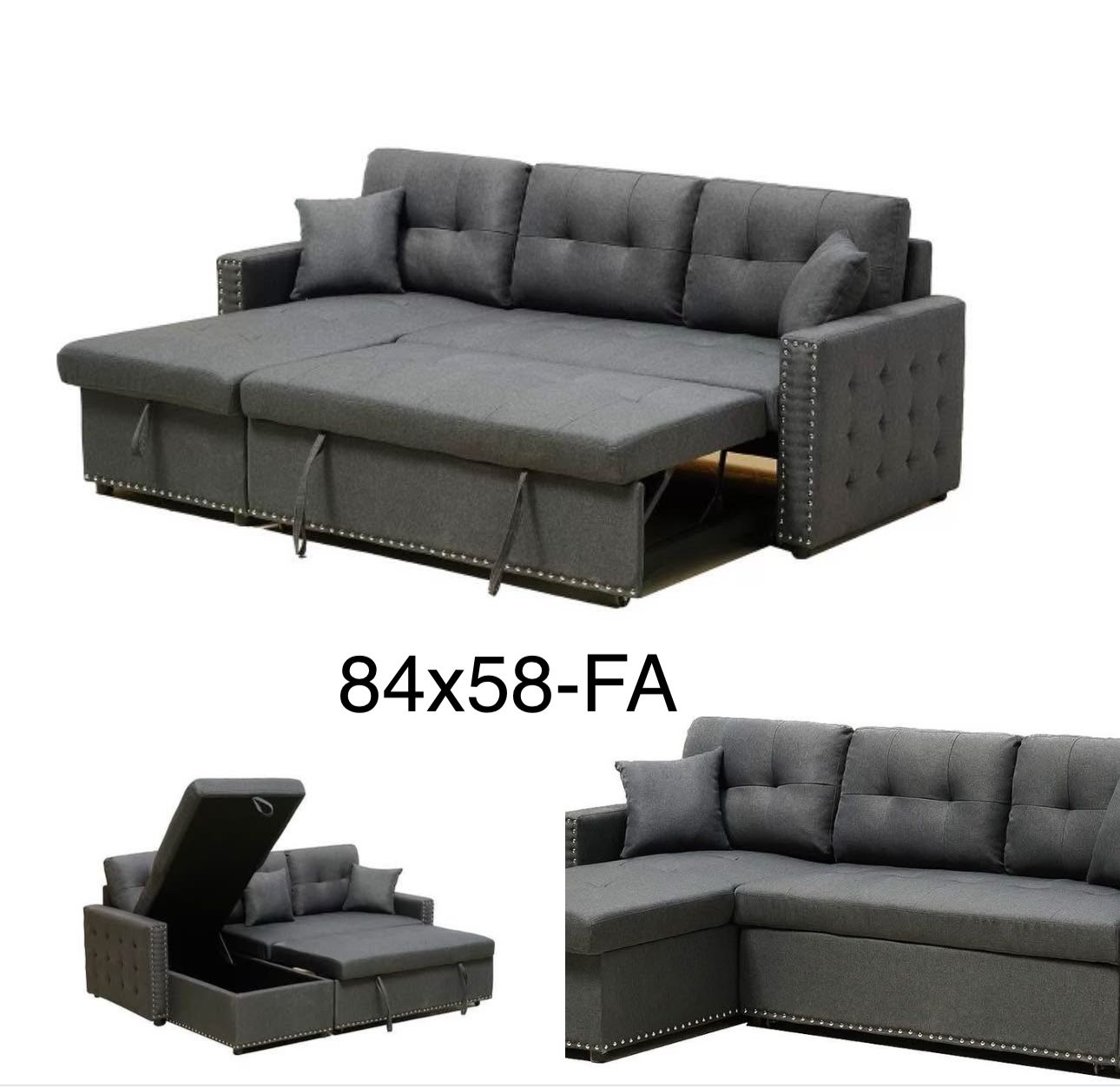 $299 Sectional Pull Out Bed With Storage