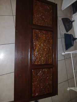Beautiful wood headboard and night stands