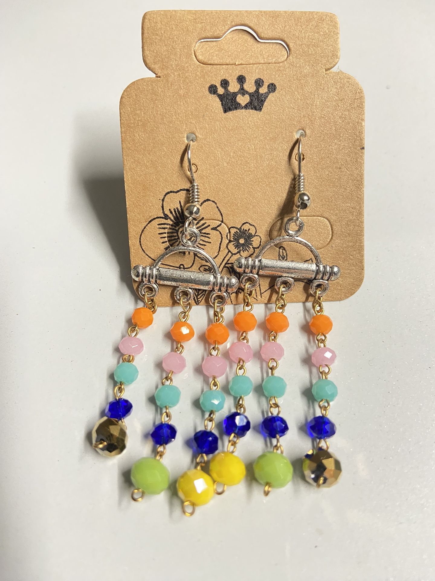 Handmade Crystal Chandelier Earrings New-rainbow Beaded Lomg Earrings