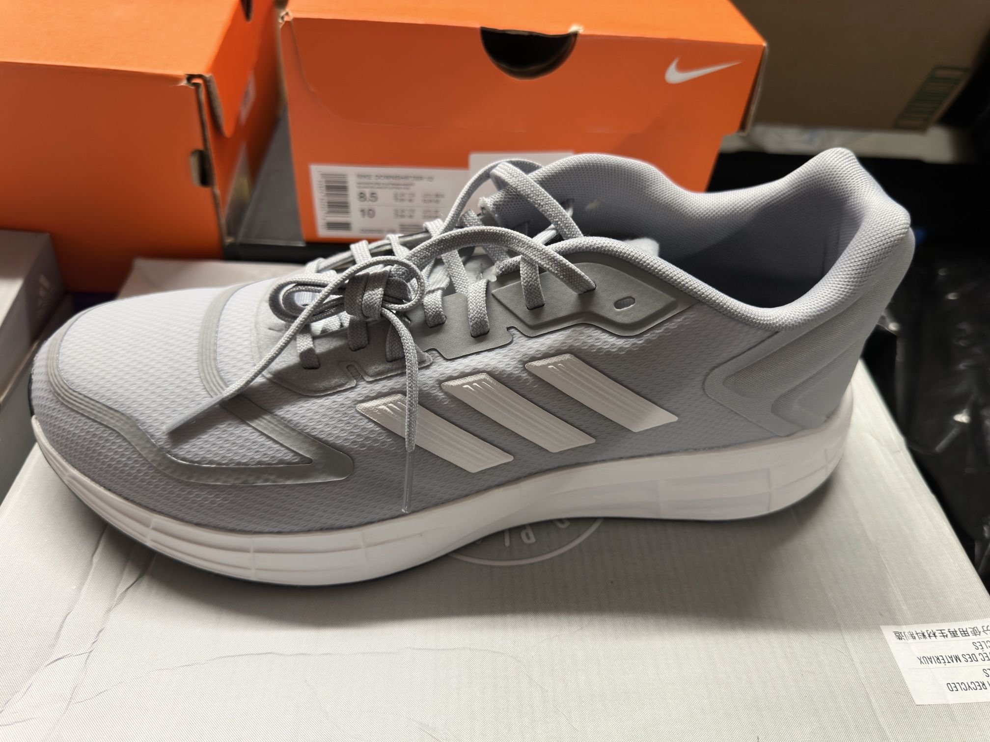 Adidas Duramo 10 Running Shoes - Grey & White 11M