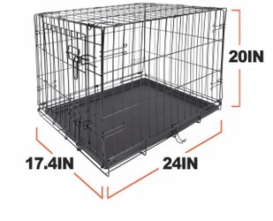 24” Metal Dog Training Crate with Leak Proof Tray