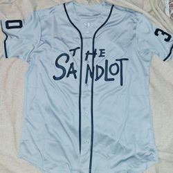 SANDLOT RODRIGUEZ GRAY BUTTON EMBROIDERED JERSEY SHIRT READ BELOW