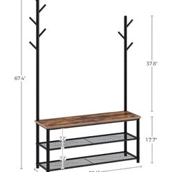 Shoe Bench with Coat Rack